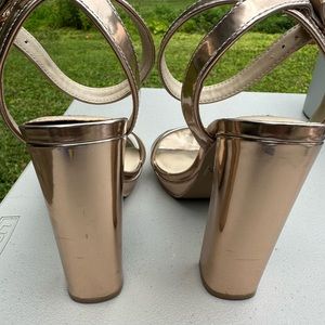 5" inch STEVE MADDEN, Rose Gold ankle strapped heels